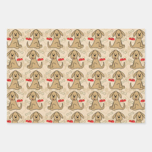 Feuille De Papier Cadeau Conception de Chien Chien Chien Chien Brown