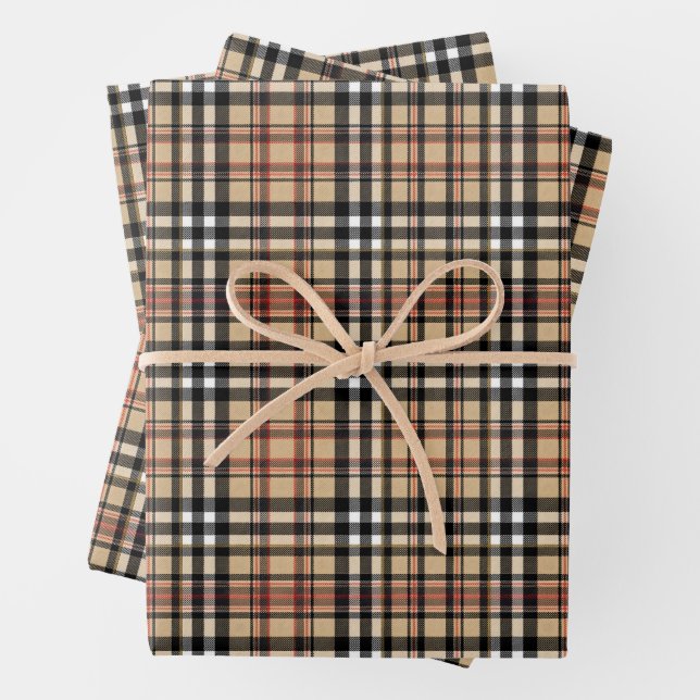 Feuille De Papier Cadeau Conception de plaid classique (En situation)