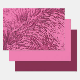 Feuille De Papier Cadeau Conception de plume d'autruche rose