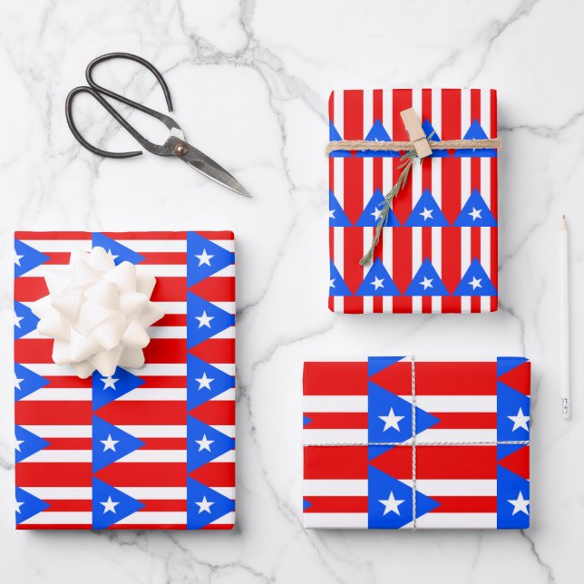 Feuille De Papier Cadeau Conception en mosaïque Porto Rico (Recto)
