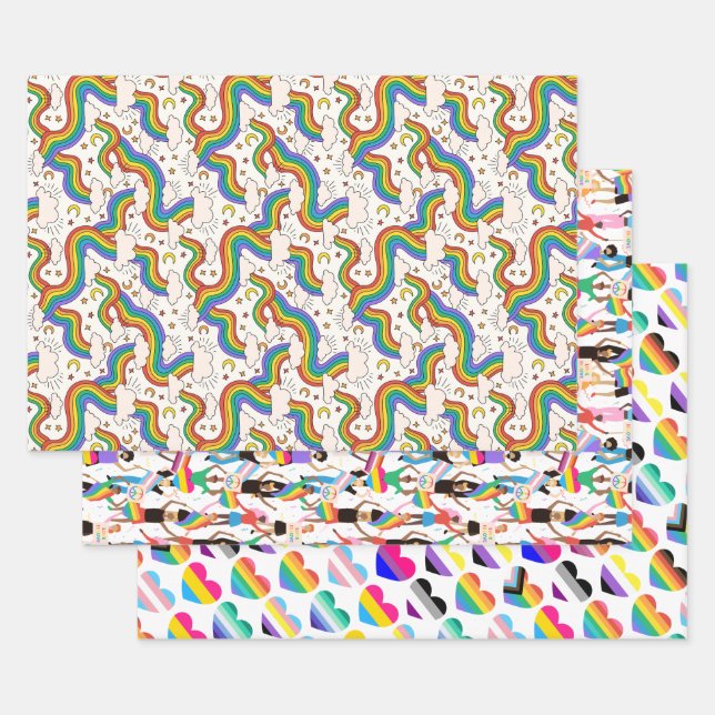 Feuille De Papier Cadeau Conception LGBTQ+ Arborescence (Lot)