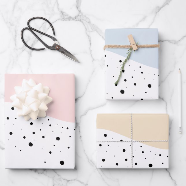 Feuille De Papier Cadeau Conception minimale avec points (Recto)