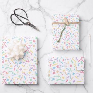 Feuille De Papier Cadeau Confetti Pastels (Surprise)