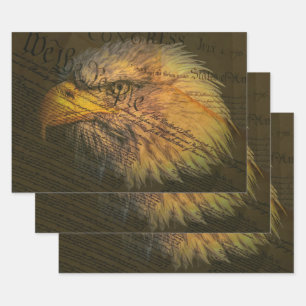 Feuille De Papier Cadeau Constitution avec l'aigle chauve