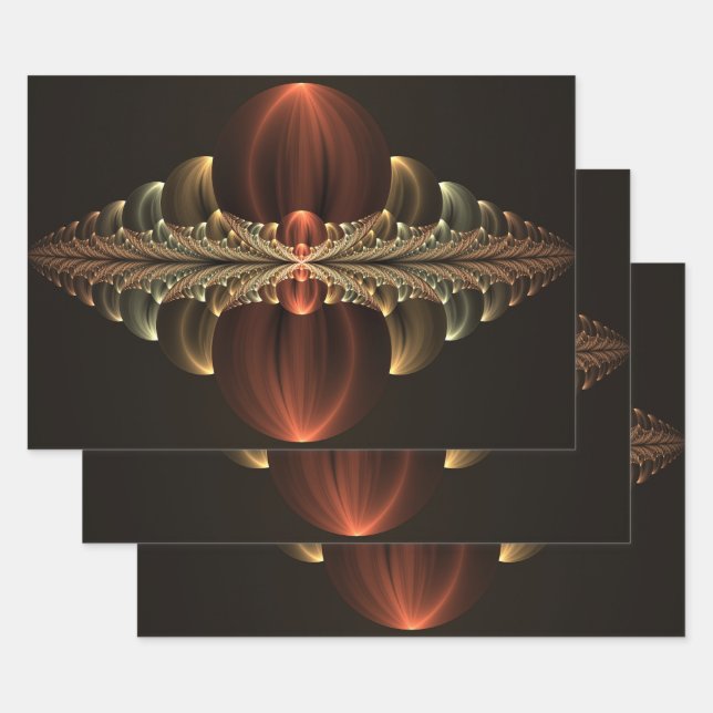 Feuille De Papier Cadeau Construction d'Imaginaires Art Fractal Abstrait br (Lot)
