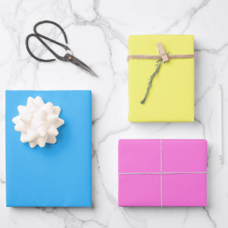 Feuille De Papier Cadeau conte de Noël bleu rose jaune