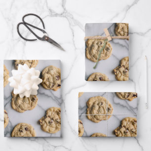 Feuille De Papier Cadeau Cookies à chips au chocolat Photo