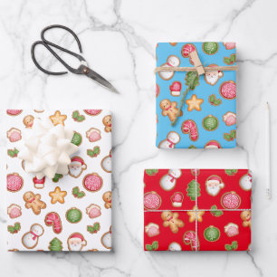 Feuille De Papier Cadeau Cookies de Noël