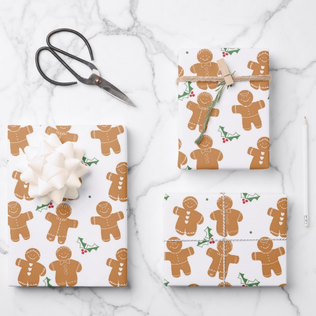 Feuille De Papier Cadeau cookies de pain d'épice de Noël (Recto)