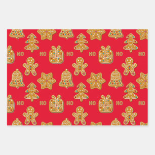 Feuille De Papier Cadeau Cookies de pain d'épices