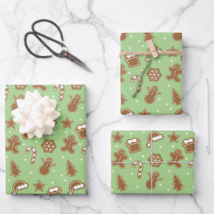 Feuille De Papier Cadeau Cookies de pain d'épices