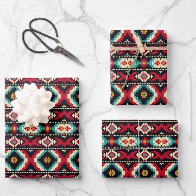 Feuille De Papier Cadeau Cool Aztec Tribal motif (Recto)