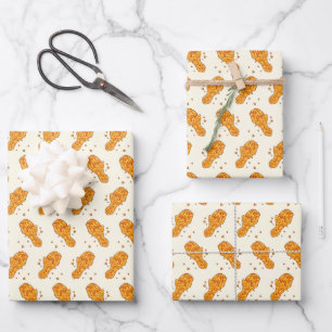 Feuille De Papier Cadeau cool carrelé poulet restauration rapide motif
