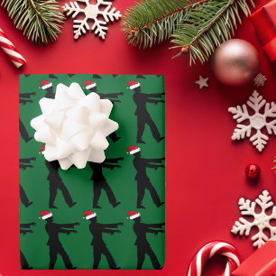Feuille De Papier Cadeau Cool de Noël Zombie Personnalisé Horreur Vert Vaca