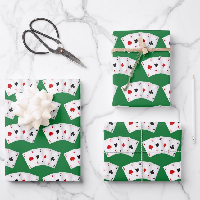 Feuille De Papier Cadeau Cool jouer carte motif Casino partie (Recto)