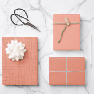 Feuille De Papier Cadeau Corail texturé "corail apaisant". solide populair