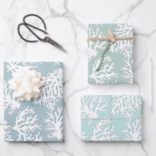 Feuille De Papier Cadeau Coral Reefs Beach Mariage d'été