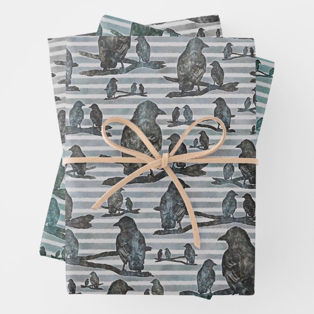 Feuille De Papier Cadeau Corbeaux de Crows (En situation)