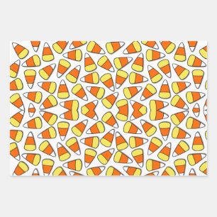 Feuille De Papier Cadeau Corne à bonbons de Corn à l'Halloween Vintage