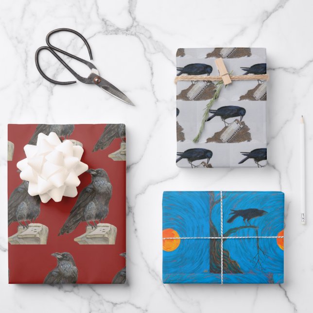 Feuille De Papier Cadeau Corvid (Recto)