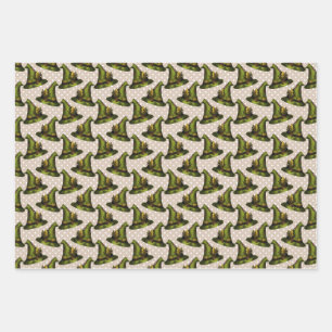 Feuille De Papier Cadeau Cottage de la sorcière verte