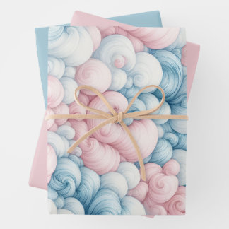 Feuille De Papier Cadeau Cotton Candy Clouds