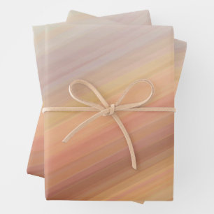 Feuille De Papier Cadeau Coucher de soleil dégradé rayé orange marron ton t