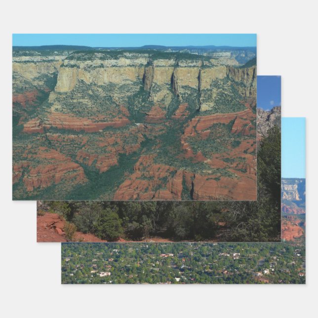 Feuille De Papier Cadeau Couches de rochers rouges à Sedona Arizona (Lot)