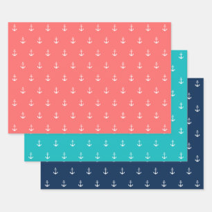 Feuille De Papier Cadeau Couleur Arrière - plan modifiable Ancre blanche Na