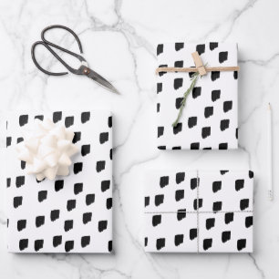 Feuille De Papier Cadeau Couleur d'eau noir et blanc