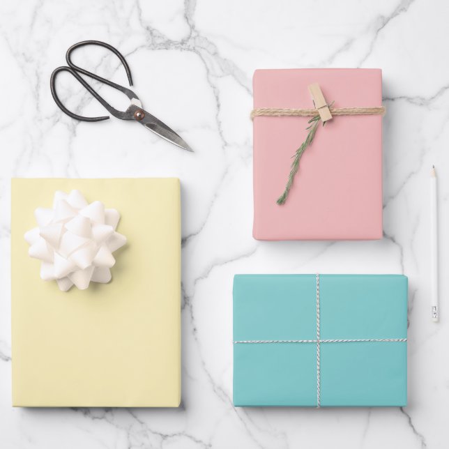 Feuille De Papier Cadeau Couleur Pastel (Recto)