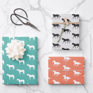 Feuille De Papier Cadeau Couleur personnalisée Equine Horse