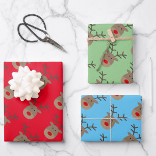 Feuille De Papier Cadeau Couleur personnalisée Rudolf le dessin animé de 