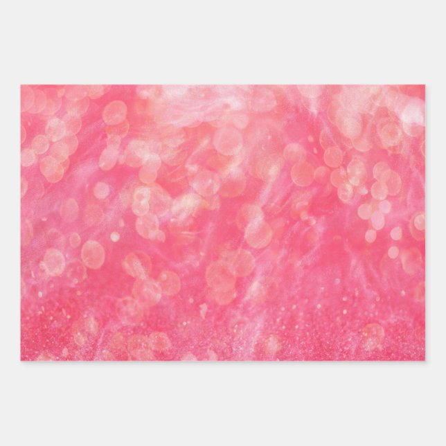Feuille De Papier Cadeau Couleur rose Abstraite moderne (Devant)