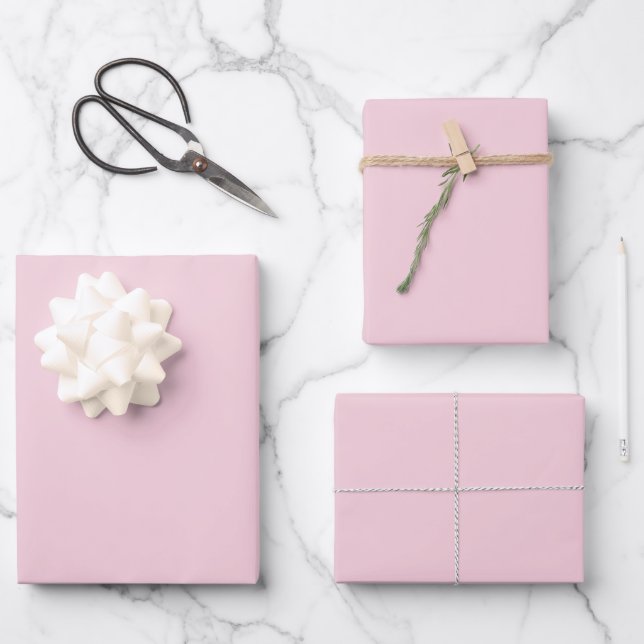 Feuille De Papier Cadeau Couleur rose pastel rose clair (Recto)