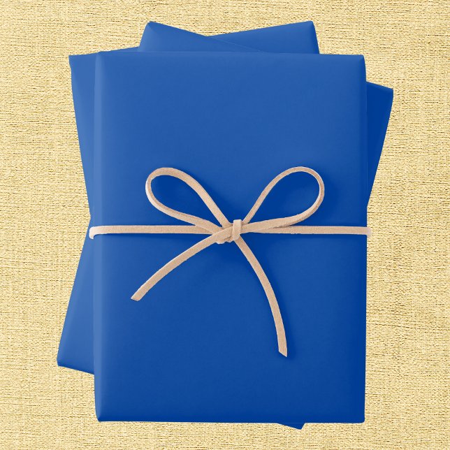 Feuille De Papier Cadeau Couleur solide bleu Cobalt (Créateur téléchargé)