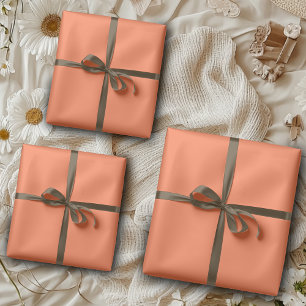 Feuille De Papier Cadeau Couleur solide du corail   Classique   Élégant
