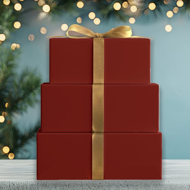 Feuille De Papier Cadeau Couleur solide du vin de Noël (Créateur téléchargé)