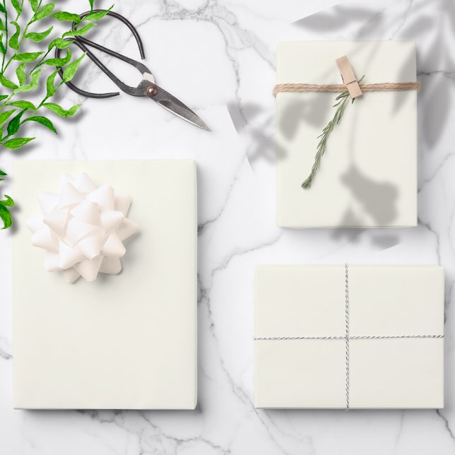 Feuille De Papier Cadeau Couleur solide ivoire | Classique | Élégant (Créateur téléchargé)