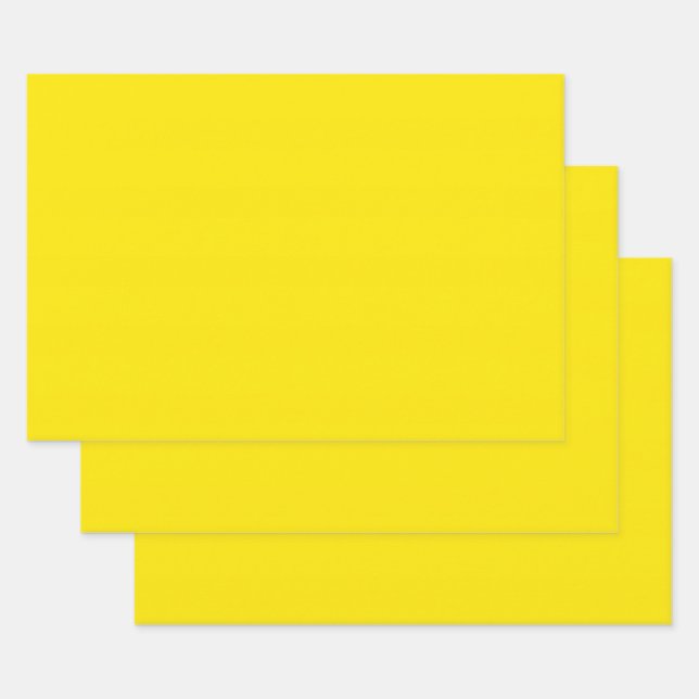 Feuille De Papier Cadeau Couleur uni jaune canari (Lot)