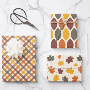 Feuille De Papier Cadeau Couleurs d'automne prédéfinies