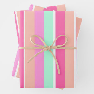 Feuille De Papier Cadeau Couleurs de bonbons rayures