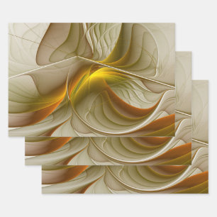 Feuille De Papier Cadeau Couleurs des métaux précieux, art fractal Abstrait