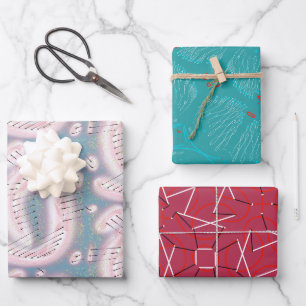 Feuille De Papier Cadeau COULEURS ET FORMES RÉTRO 1950 woo hoo