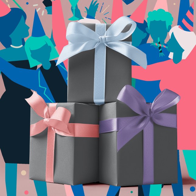 Feuille De Papier Cadeau Couleurs tendance - Gris d'ardoise - Solide (Créateur téléchargé)