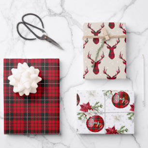 Feuille De Papier Cadeau Country Christmas Rustic Holiday Buffalo Plaid