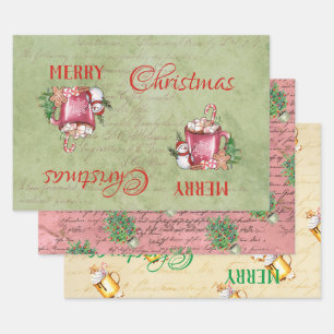 Feuille De Papier Cadeau Coupe Cold Outside Joyeux Noël Joyeux Joyeux Fêtes