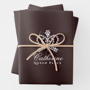 Feuille De Papier Cadeau Couronne brillante Brown
