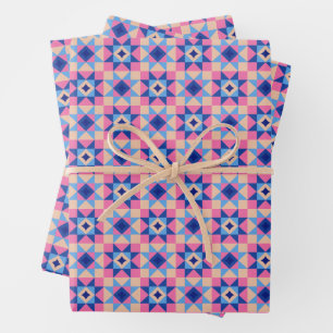 Feuille De Papier Cadeau Courte moderne en bloc étoilé