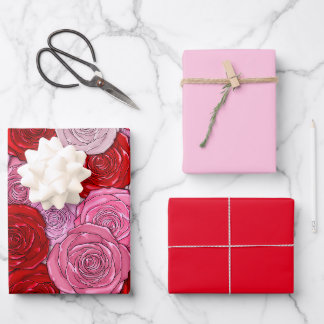 Feuille De Papier Cadeau Couverture des Roses